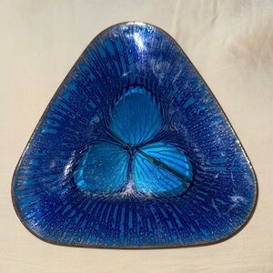 Mid 20th Century Annemarie Davidson Grooveline Ghostline Enamel
Triangular Dish